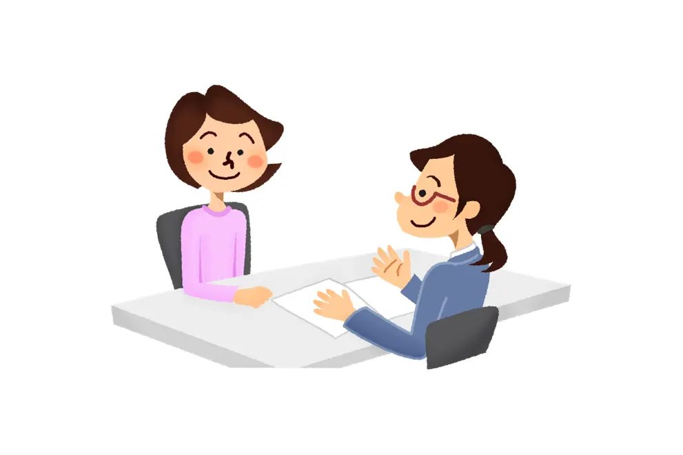 言語聴覚士との面談の写真を掲載予定